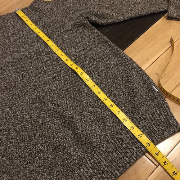 Frank & Oak Olive Knit Unisex 100% Organic Cotton Mock Neck Sweater - Picture 15 of 16